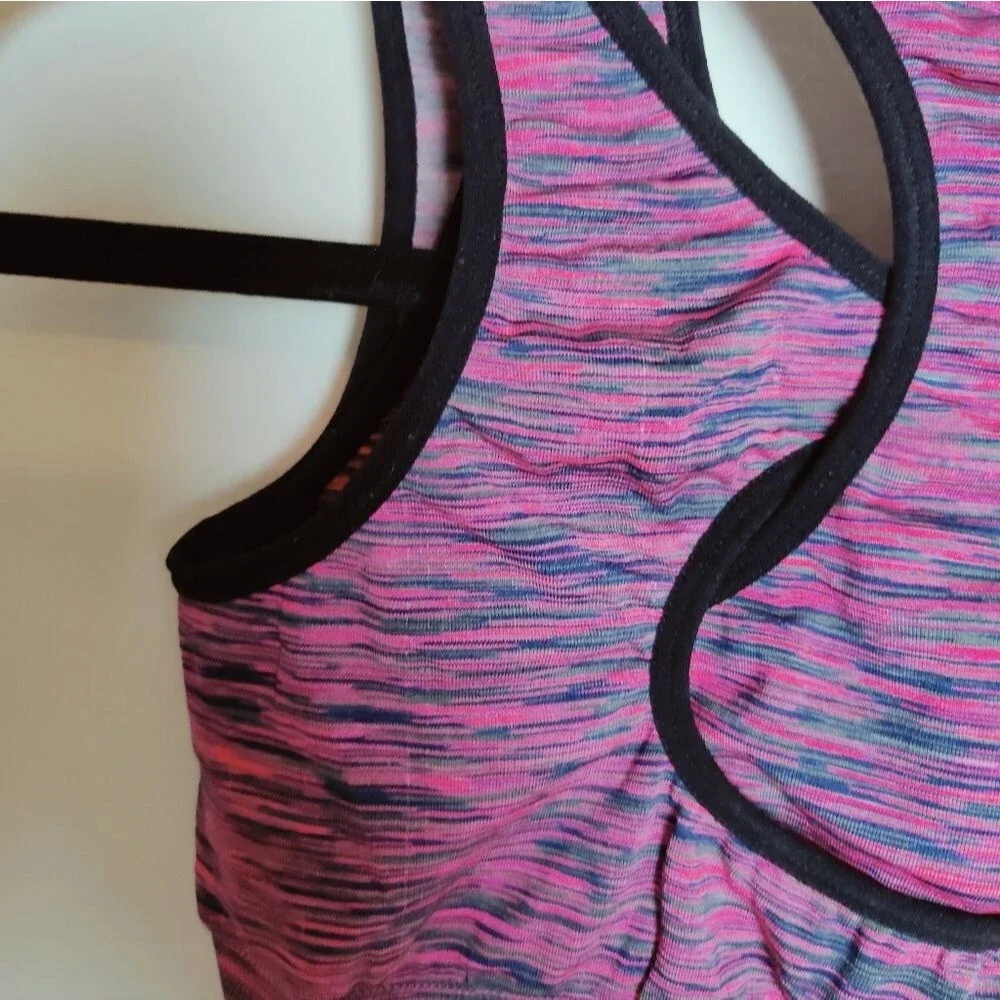Women's Pink Seamless Double Intertwined Sports Bra, Size S